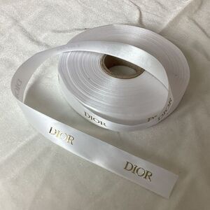 Authentic DIOR White & Gold Satin Ribbon By The Yard New 3/4” Wide